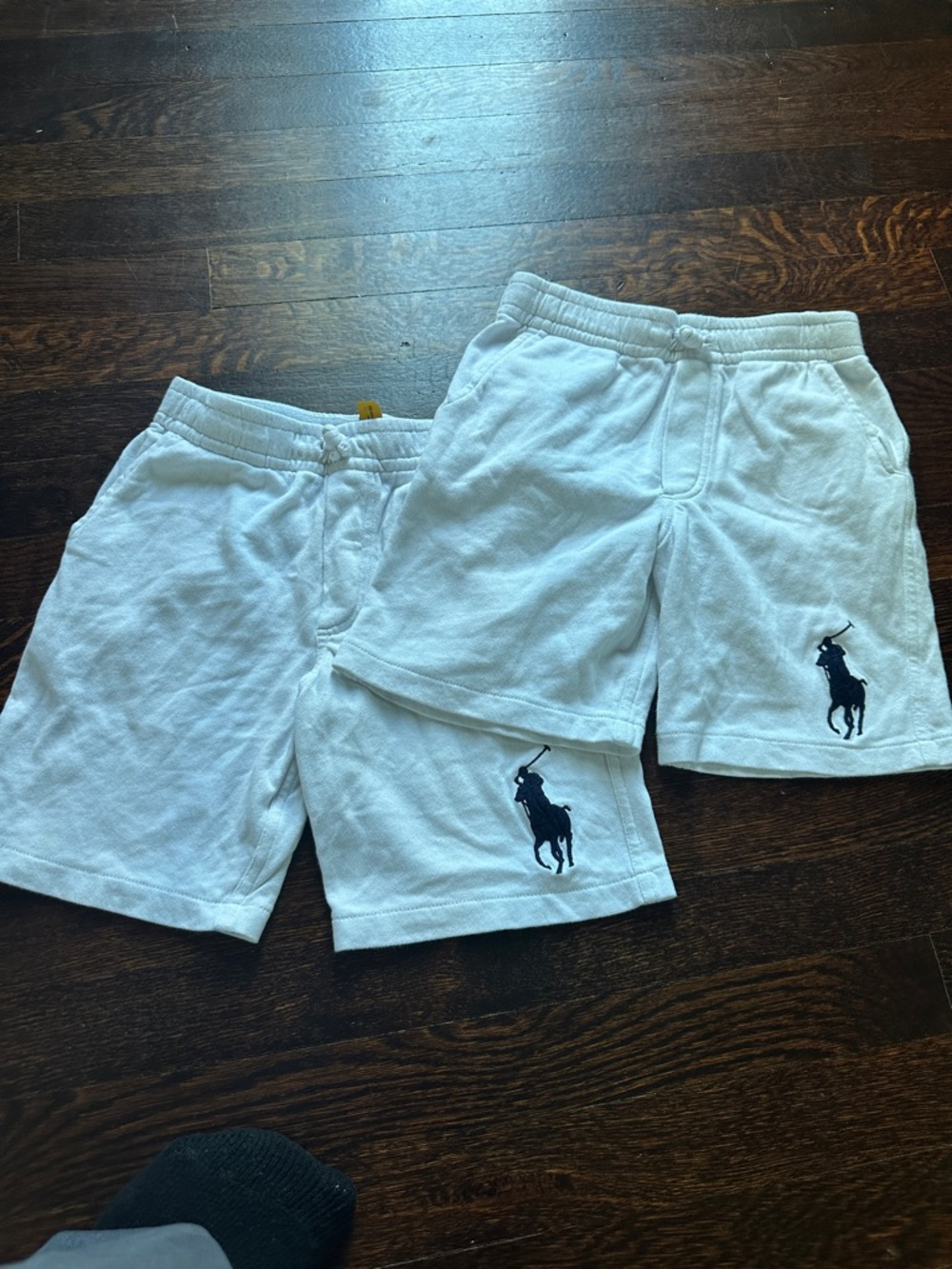 Boys Ralph Lauren White Terry Shorts w/Navy Pony Embroidery selling 2 seperate